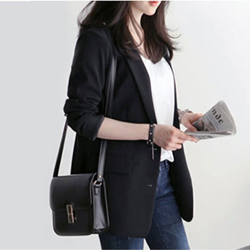 Small suit jacket women's Korean version loose 2025 Spring and Autumn British style black short student suit small top Small suit jacket women's Korean version loose 2025 Spring and Autumn British style black short student suit small top