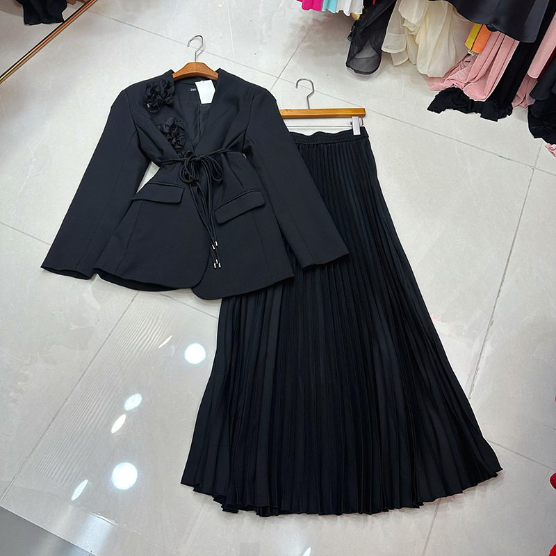 Thirteen line Australian high-end fashion suit temperament socialite suit+pleated skirt skirt two-piece set A2 # 1003 Thirteen line Australian high-end fashion suit temperament socialite suit+pleated skirt skirt two-piece set A2 # 1003