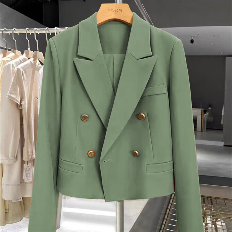 Suit jacket for women, 2025 avocado autumn new style, foreign trade temperament, explosive street style, short and short casual suit Suit jacket for women, 2025 avocado autumn new style, foreign trade temperament, explosive street style, short and short casual suit