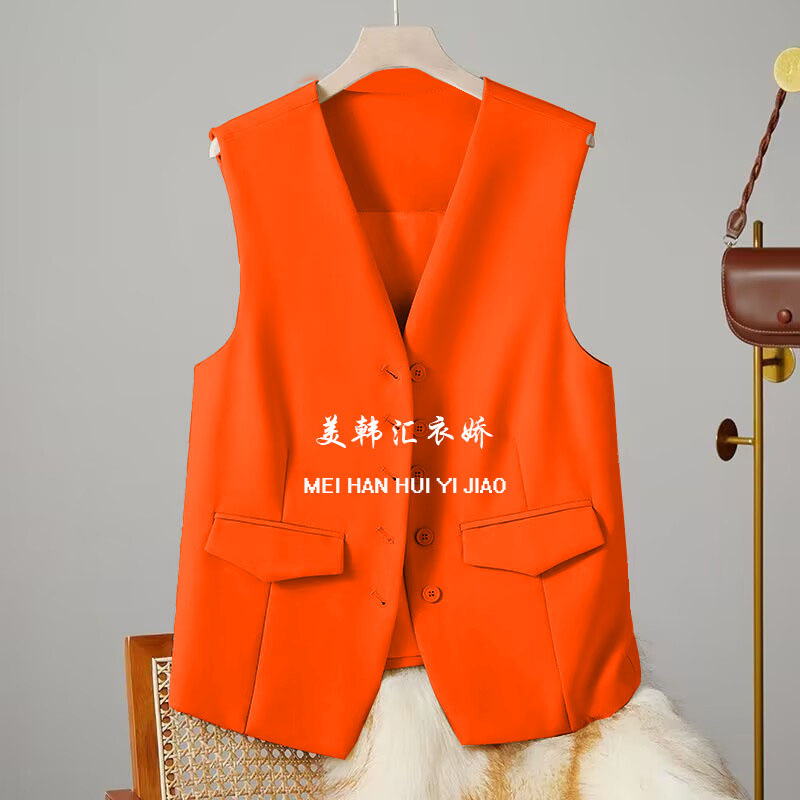 Suit vest women 2025 Spring and Autumn new Korean style western-style fashion trend, short shoulder vest suit jacket Suit vest women 2025 Spring and Autumn new Korean style western-style fashion trend, short shoulder vest suit jacket