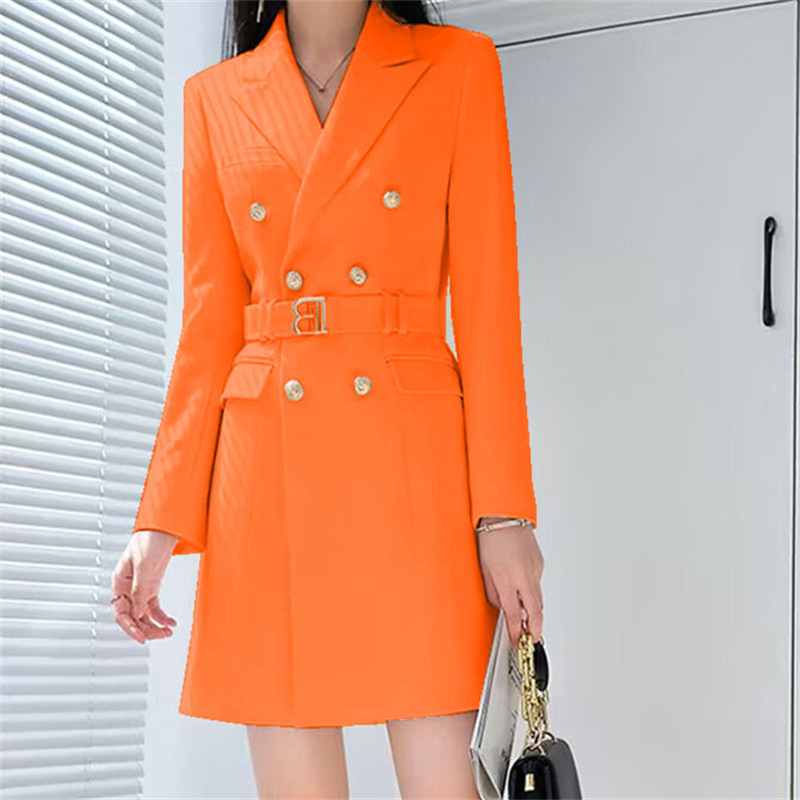 2025 Korean version suit jacket for women, mid length spring and autumn trench coat for women, new double breasted long suit for women 2025 Korean version suit jacket for women, mid length spring and autumn trench coat for women, new double breasted long suit for women