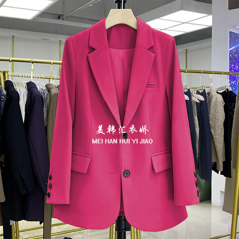 Pink small suit women's jacket casual small loose Korean version small suit women's design sense suit small suit jacket women Pink small suit women's jacket casual small loose Korean version small suit women's design sense suit small suit jacket women