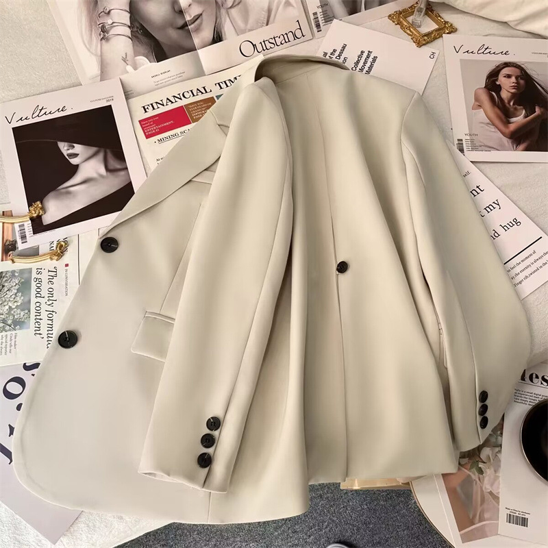 Spring and Autumn Suit Jacket for Women 2025 Autumn New Design Sense Korean Edition Casual Street Explosion Trend White Suit for Women Spring and Autumn Suit Jacket for Women 2025 Autumn New Design Sense Korean Edition Casual Street Explosion Trend White Suit for Women