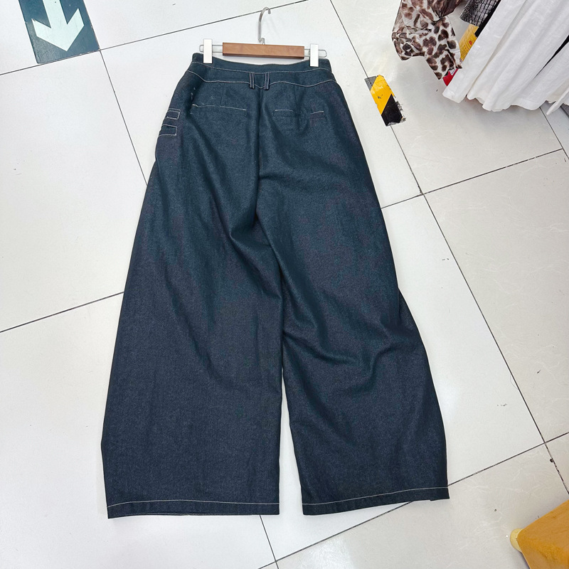 Thirteen line Australian niche versatile slimming retro style button up design style fake two piece jeans A2 # 800 Thirteen line Australian niche versatile slimming retro style button up design style fake two piece jeans A2 # 800