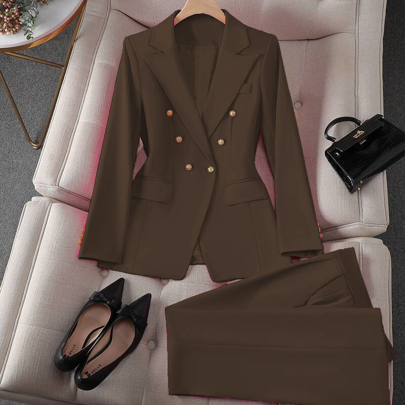Small suit retro jacket slim fashion 2025 Spring and Autumn women's Korean version casual design sense top and trousers set Small suit retro jacket slim fashion 2025 Spring and Autumn women's Korean version casual design sense top and trousers set