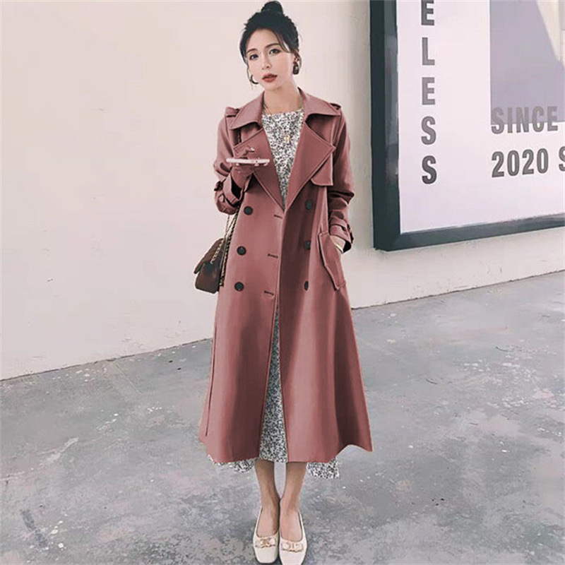 Wind coat jacket for women 2025 Korean version new spring and autumn British style medium long short popular khaki coat Wind coat jacket for women 2025 Korean version new spring and autumn British style medium long short popular khaki coat