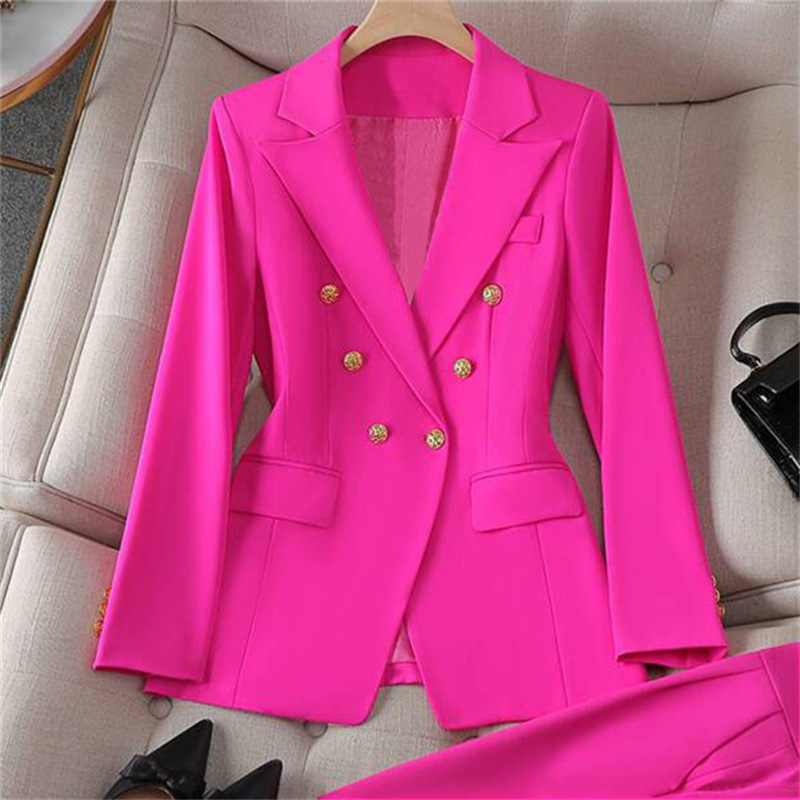 Small suit retro jacket slim fashion 2025 Spring and Autumn women's Korean version casual design sense top and trousers set Small suit retro jacket slim fashion 2025 Spring and Autumn women's Korean version casual design sense top and trousers set