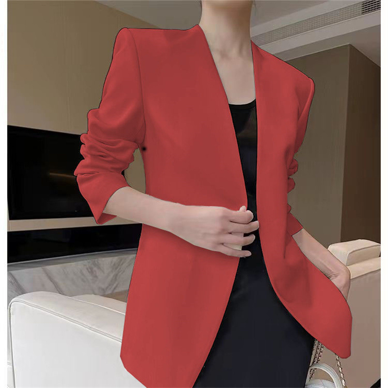 2025 New Small Suit Women's Coat Women's Spring and Autumn Foreign Trade Suit Versatile Fashion Simple Multi Color Top Women 2025 New Small Suit Women's Coat Women's Spring and Autumn Foreign Trade Suit Versatile Fashion Simple Multi Color Top Women