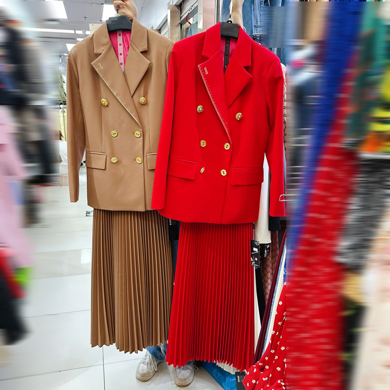 Thirteen line Australian light luxury generous double breasted design suit jacket British style loose top A2 # 8375