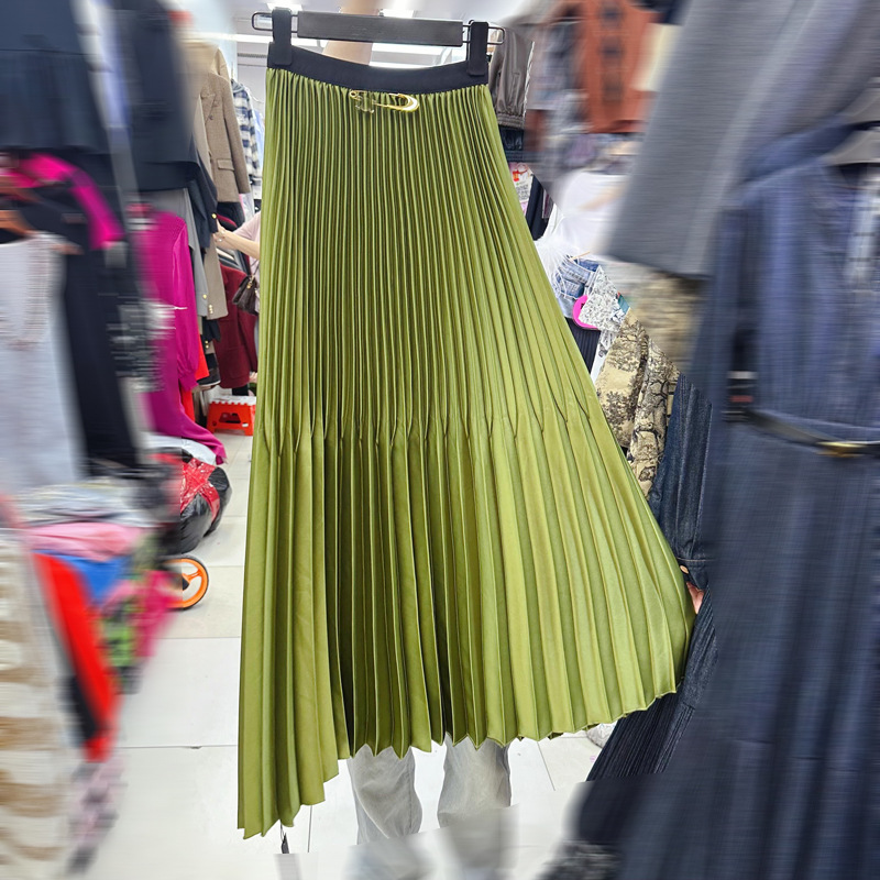Thirteen line Australian irregular pleated skirt with elastic waistband and drooping feeling, pleated long skirt with large swing, A3 # 9007 Thirteen line Australian irregular pleated skirt with elastic waistband and drooping feeling, pleated long skirt with large swing, A3 # 9007