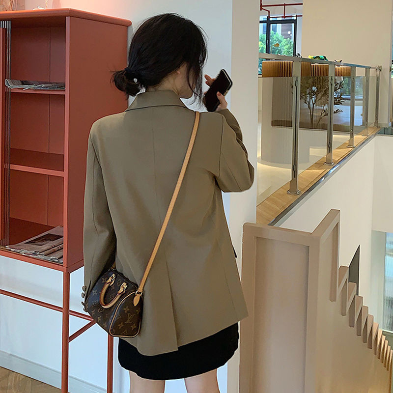 Suit jacket for women 2025 Spring and Autumn Internet celebrity new autumn outfit Korean version loose suit brown casual suit jacket for women Suit jacket for women 2025 Spring and Autumn Internet celebrity new autumn outfit Korean version loose suit brown casual suit jacket for women