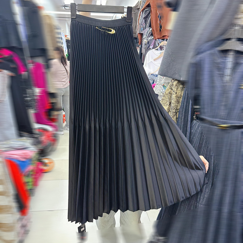 Thirteen line Australian irregular pleated skirt with elastic waistband and drooping feeling, pleated long skirt with large swing, A3 # 9007 Thirteen line Australian irregular pleated skirt with elastic waistband and drooping feeling, pleated long skirt with large swing, A3 # 9007