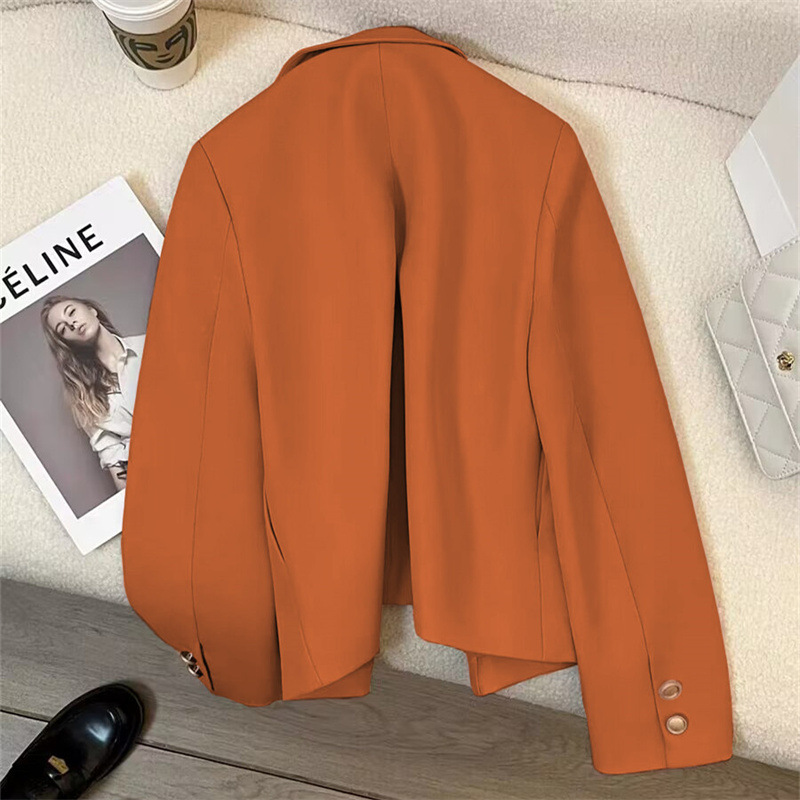 2025 Autumn New Orange Short Short Short Suit Jacket for Women with a slimming and casual commuting style Top for Women 2025 Autumn New Orange Short Short Short Suit Jacket for Women with a slimming and casual commuting style Top for Women