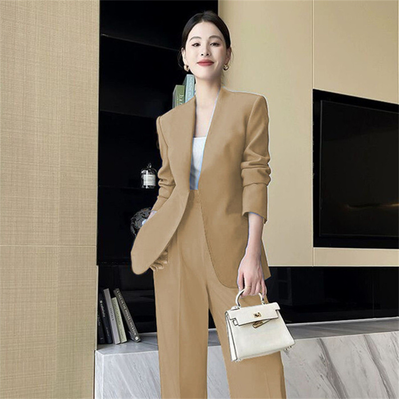 Spring and Autumn Korean version medium long slim fit small suit set for women in the spring of 2025, paired with explosive street casual suit temperament for women Spring and Autumn Korean version medium long slim fit small suit set for women in the spring of 2025, paired with explosive street casual suit temperament for women