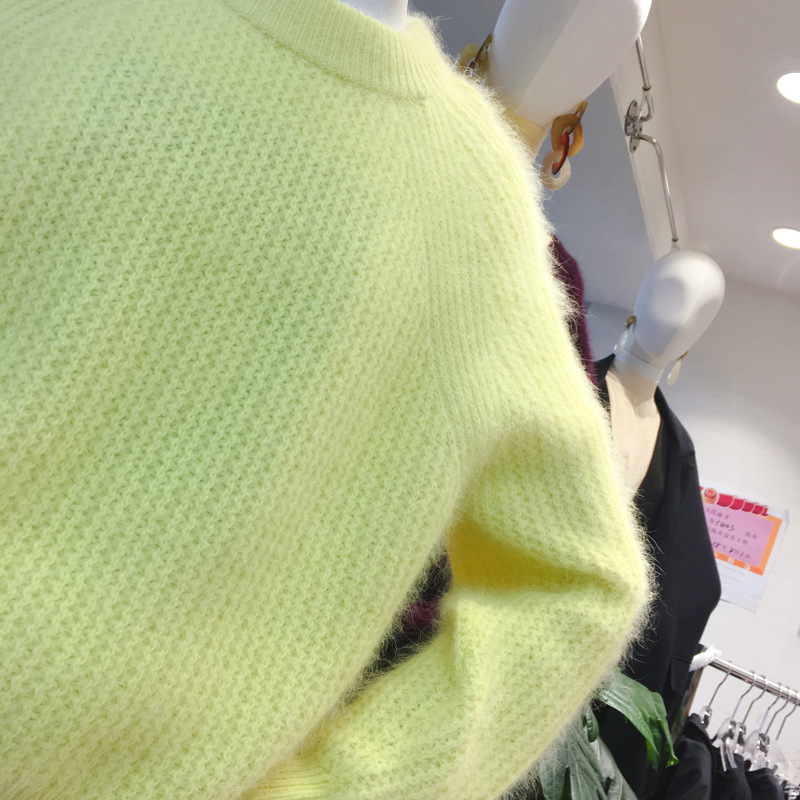 Winter new warm mink fur sweater from Dongdaemun, South Korea, ins round neck long sleeved European comfortable pullover sweater Winter new warm mink fur sweater from Dongdaemun, South Korea, ins round neck long sleeved European comfortable pullover sweater