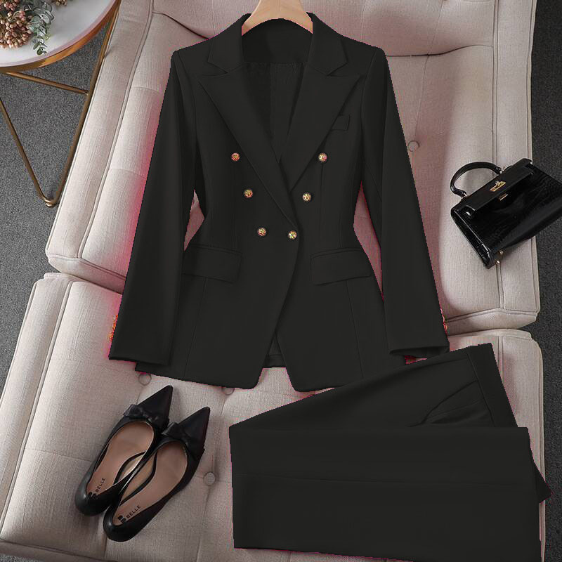 Small suit retro jacket slim fashion 2025 Spring and Autumn women's Korean version casual design sense top and trousers set Small suit retro jacket slim fashion 2025 Spring and Autumn women's Korean version casual design sense top and trousers set