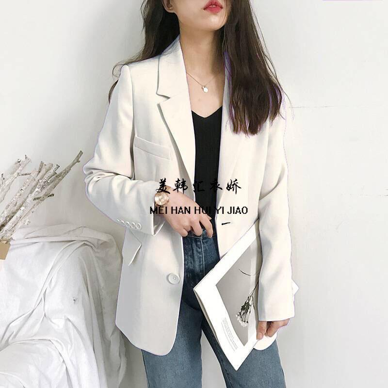 New women's suit jacket 2025 Spring and Autumn new Korean version loose student mid length top casual small suit for women New women's suit jacket 2025 Spring and Autumn new Korean version loose student mid length top casual small suit for women
