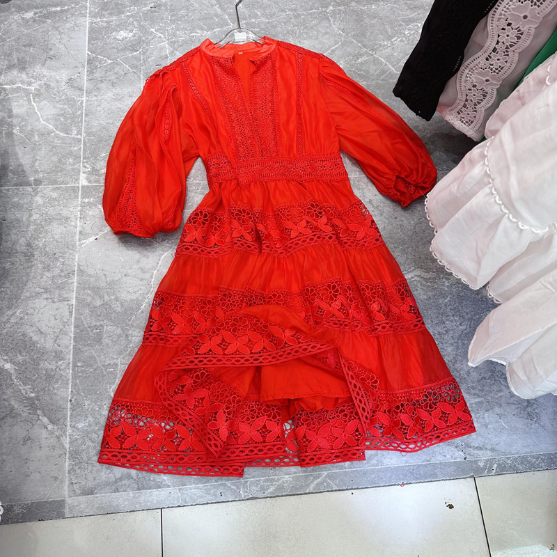 Thirteen lines summer new French socialite dignified and atmospheric design sense Tencel cotton long dress A2 # 3355 Thirteen lines summer new French socialite dignified and atmospheric design sense Tencel cotton long dress A2 # 3355