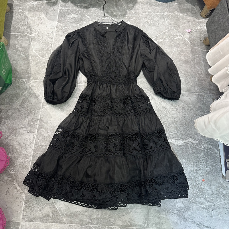 Thirteen lines summer new French socialite dignified and atmospheric design sense Tencel cotton long dress A2 # 3355 Thirteen lines summer new French socialite dignified and atmospheric design sense Tencel cotton long dress A2 # 3355