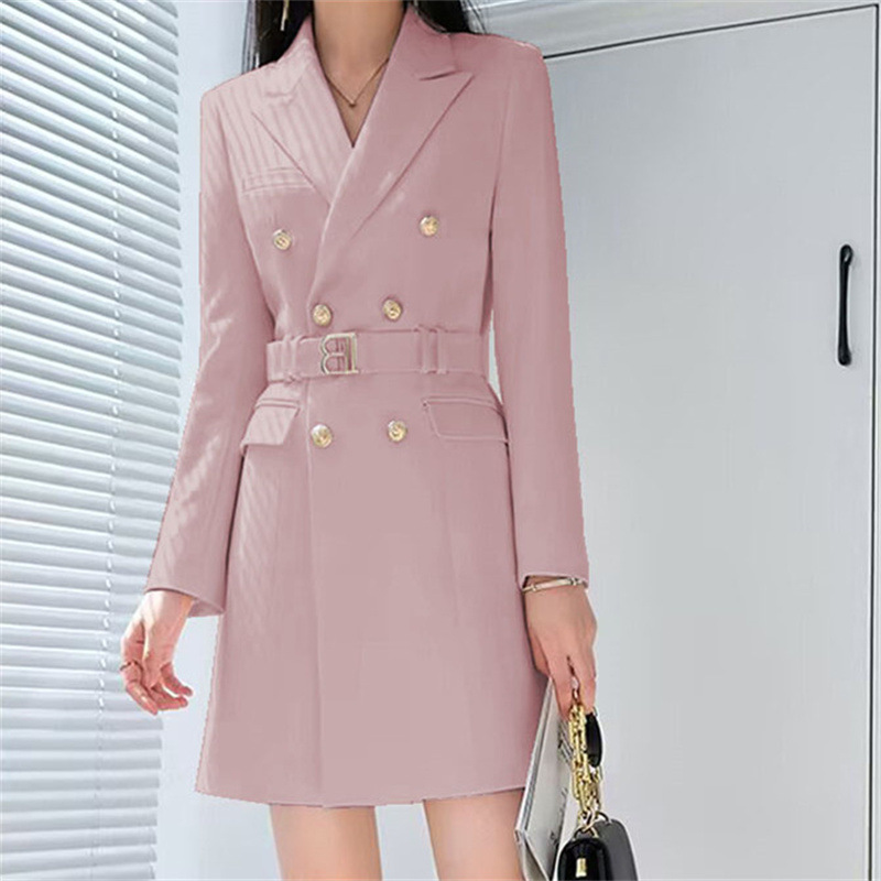 2025 Korean version suit jacket for women, mid length spring and autumn trench coat for women, new double breasted long suit for women 2025 Korean version suit jacket for women, mid length spring and autumn trench coat for women, new double breasted long suit for women