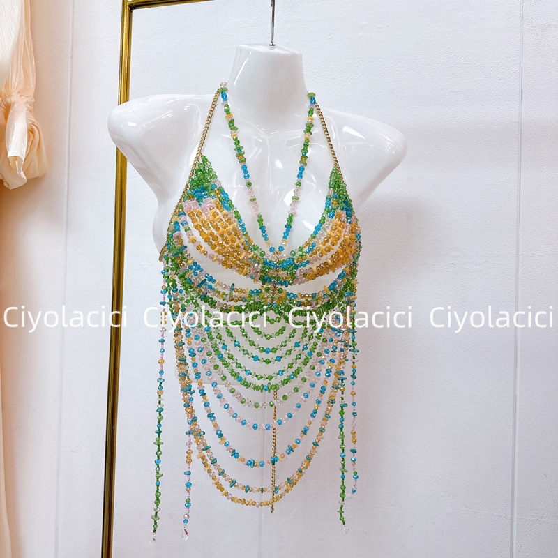 Thirteen Rows Southeast Asia Vietnam Thailand niche handmade chain sling accessories sexy neck hanging nail beads Thirteen Rows Southeast Asia Vietnam Thailand niche handmade chain sling accessories sexy neck hanging nail beads