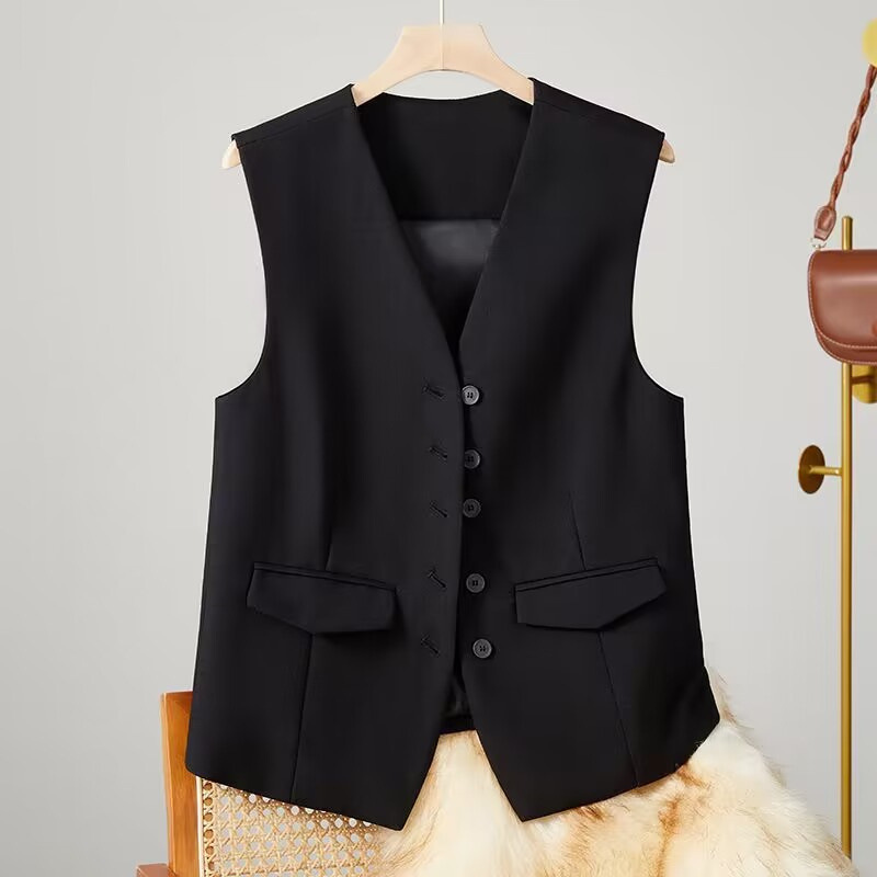 Suit vest women 2025 Spring and Autumn new Korean style western-style fashion trend, short shoulder vest suit jacket Suit vest women 2025 Spring and Autumn new Korean style western-style fashion trend, short shoulder vest suit jacket