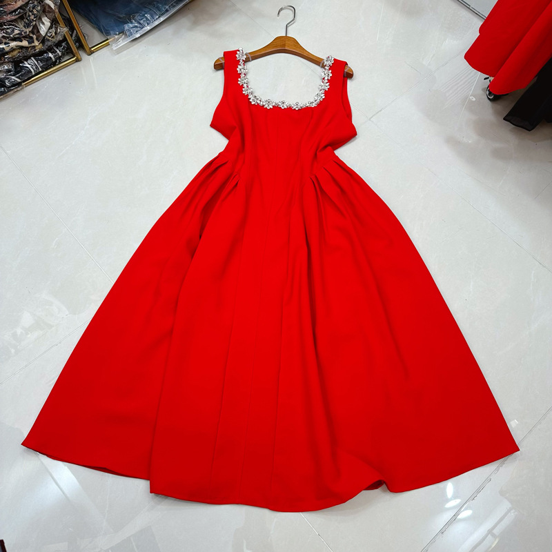 Thirteen Elements Fashion Light Luxury Diamond Decoration French Waist Solid Color Dress High end Elegant Wedding Dress A3 # 8005 Thirteen Elements Fashion Light Luxury Diamond Decoration French Waist Solid Color Dress High end Elegant Wedding Dress A3 # 8005