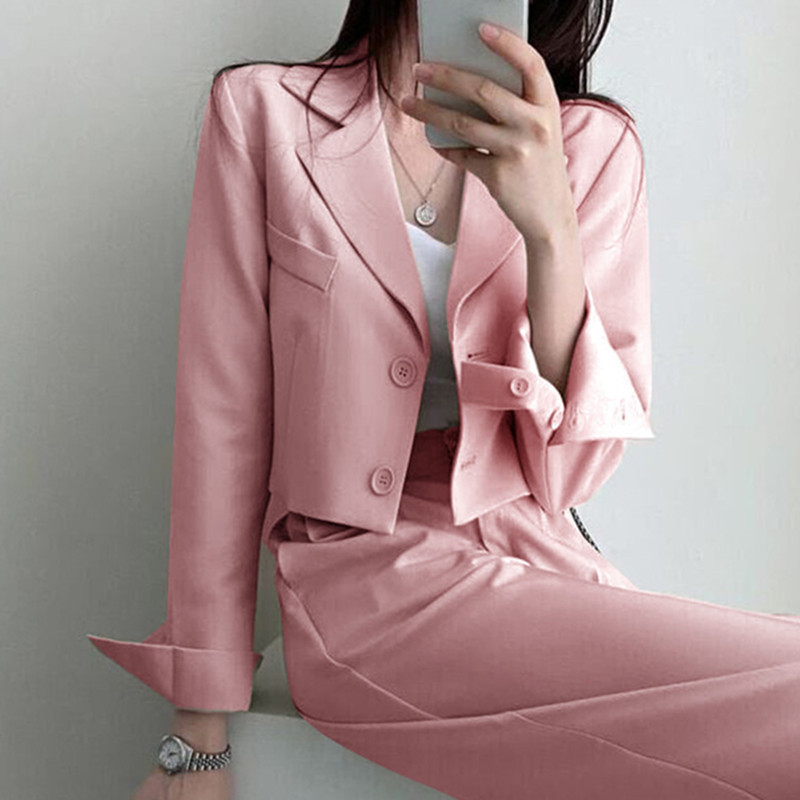 Pink suit jacket for women in the spring and autumn of 2025, short and trendy Korean style casual suit jacket for women Pink suit jacket for women in the spring and autumn of 2025, short and trendy Korean style casual suit jacket for women