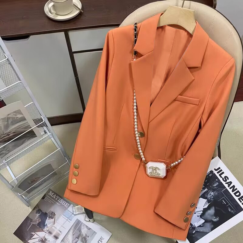 Autumn suit jacket for women 2025 Spring and Autumn new Korean version casual commuting temperament goddess Fan Ka color suit jacket Autumn suit jacket for women 2025 Spring and Autumn new Korean version casual commuting temperament goddess Fan Ka color suit jacket