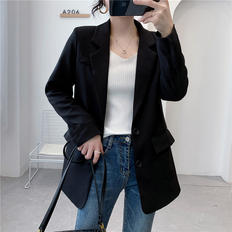 Small suit jacket for women, trendy ins spring and autumn winter short style, short stature, Korean version, loose and versatile, western-style casual suit Small suit jacket for women, trendy ins spring and autumn winter short style, short stature, Korean version, loose and versatile, western-style casual suit