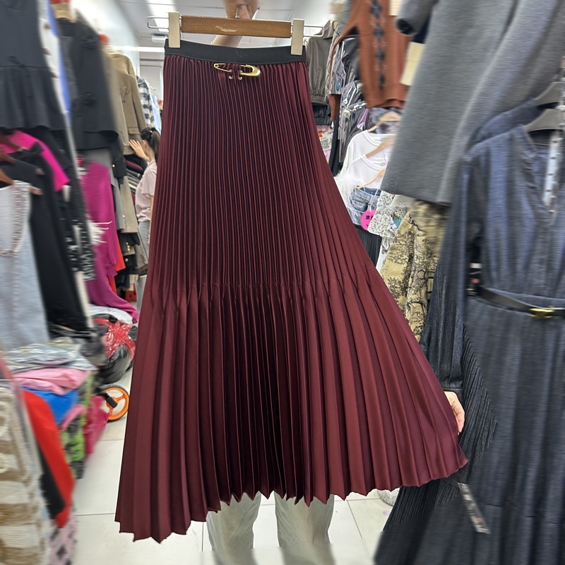 Thirteen line Australian irregular pleated skirt with elastic waistband and drooping feeling, pleated long skirt with large swing, A3 # 9007 Thirteen line Australian irregular pleated skirt with elastic waistband and drooping feeling, pleated long skirt with large swing, A3 # 9007