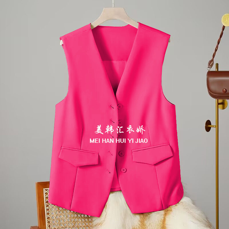 Suit vest women 2025 Spring and Autumn new Korean style western-style fashion trend, short shoulder vest suit jacket Suit vest women 2025 Spring and Autumn new Korean style western-style fashion trend, short shoulder vest suit jacket