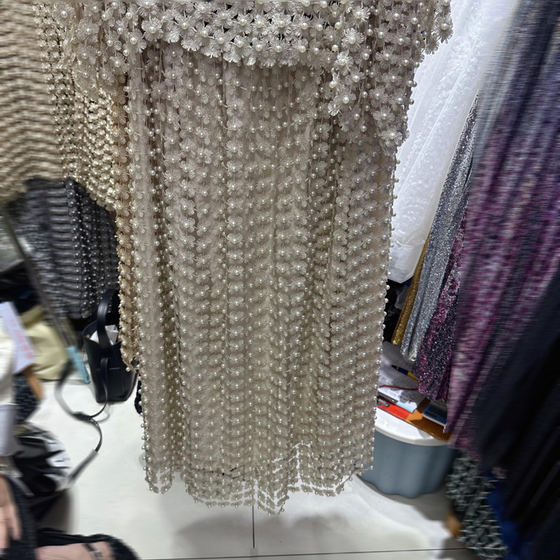 Thirteen line European and American perspective nail bead hollow water-soluble lace top+high waist skirt long skirt set A3 # 2277 Thirteen line European and American perspective nail bead hollow water-soluble lace top+high waist skirt long skirt set A3 # 2277