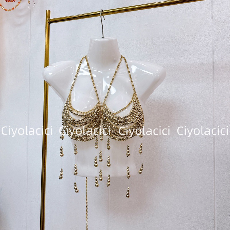 Thirteen Rows Southeast Asia Vietnam Thailand niche handmade chain sling accessories sexy neck hanging nail beads Thirteen Rows Southeast Asia Vietnam Thailand niche handmade chain sling accessories sexy neck hanging nail beads