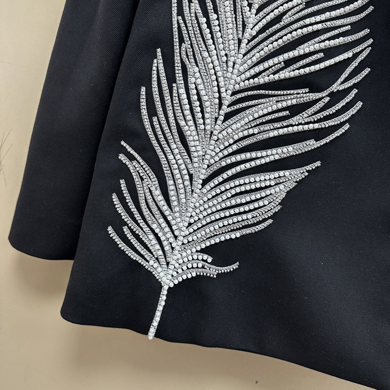 Thirteen elements European temperament medium long suit jacket versatile heavy industry nail bead exquisite feather nail diamond A3 # 8999 Thirteen elements European temperament medium long suit jacket versatile heavy industry nail bead exquisite feather nail diamond A3 # 8999