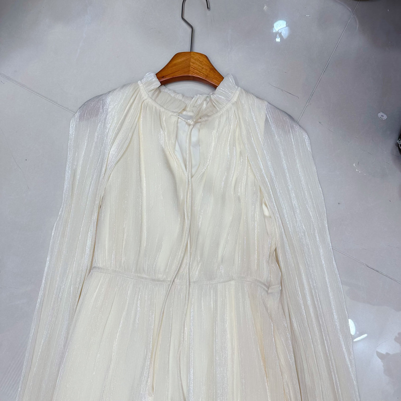 Thirteen line Australian light luxury cape style solid color shawl dress, high-end lotus leaf edge skirt, A2 # 8128 Thirteen line Australian light luxury cape style solid color shawl dress, high-end lotus leaf edge skirt, A2 # 8128