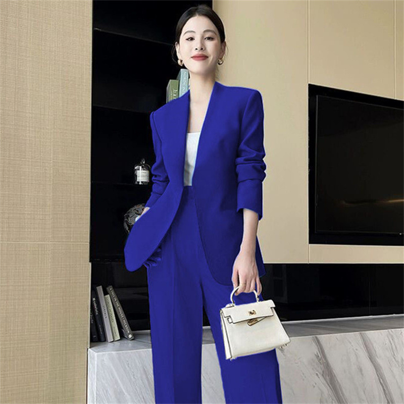 Spring and Autumn Korean version medium long slim fit small suit set for women in the spring of 2025, paired with explosive street casual suit temperament for women Spring and Autumn Korean version medium long slim fit small suit set for women in the spring of 2025, paired with explosive street casual suit temperament for women
