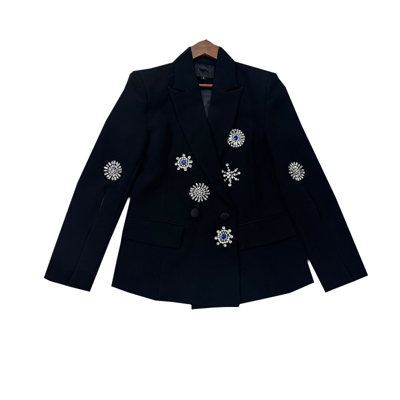 Thirteen Rows Australia's new European and American celebrity socialite heavy industry nail bead inlaid diamond small suit jacket A2 # 8060 Thirteen Rows Australia's new European and American celebrity socialite heavy industry nail bead inlaid diamond small suit jacket A2 # 8060