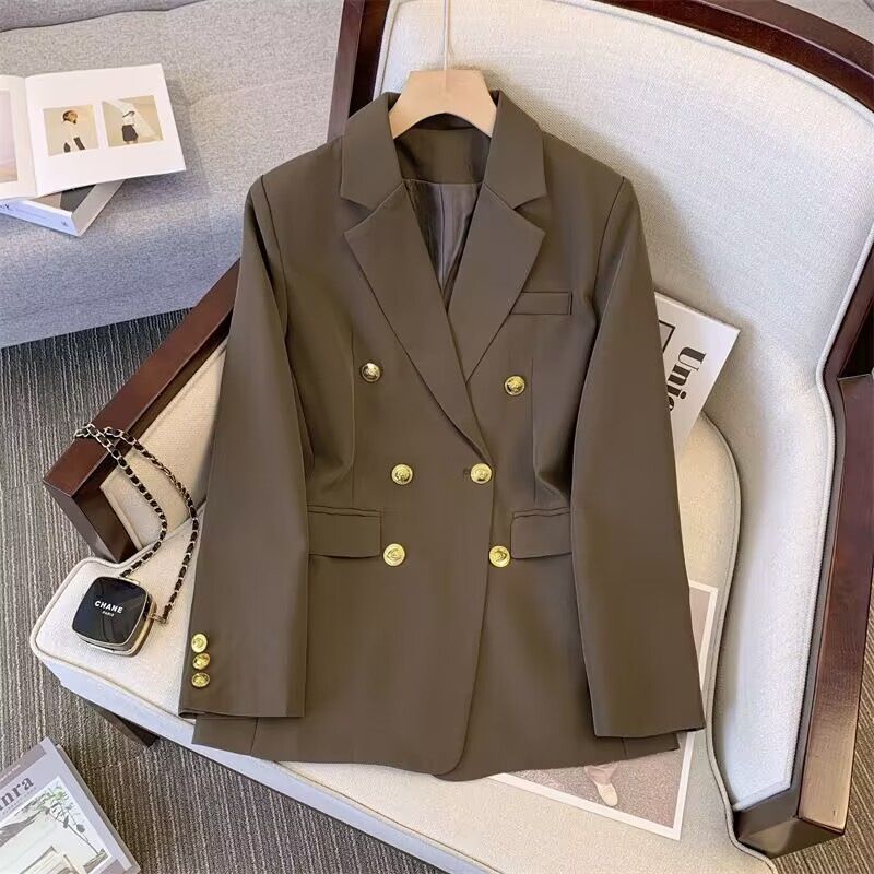 2025 Spring and Autumn New Suit Coat for Women, Korean Edition, Straight Tube, Casual, Loose and Fashionable, Showing Small and Thin Suit for Women 2025 Spring and Autumn New Suit Coat for Women, Korean Edition, Straight Tube, Casual, Loose and Fashionable, Showing Small and Thin Suit for Women