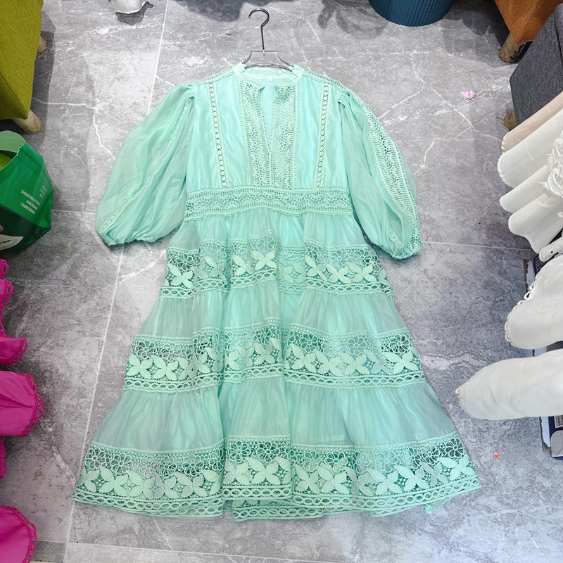 Thirteen lines summer new French socialite dignified and atmospheric design sense Tencel cotton long dress A2 # 3355 Thirteen lines summer new French socialite dignified and atmospheric design sense Tencel cotton long dress A2 # 3355