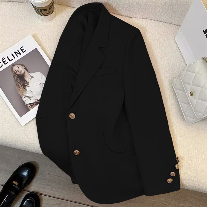 New khaki suit jacket for autumn 2025, women's retro British style, high-end design, versatile small suit New khaki suit jacket for autumn 2025, women's retro British style, high-end design, versatile small suit