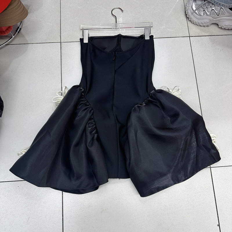 Thirteen line knitted bandage elastic strapless puffy handmade flower dress party evening dress A3 # 2272 Thirteen line knitted bandage elastic strapless puffy handmade flower dress party evening dress A3 # 2272