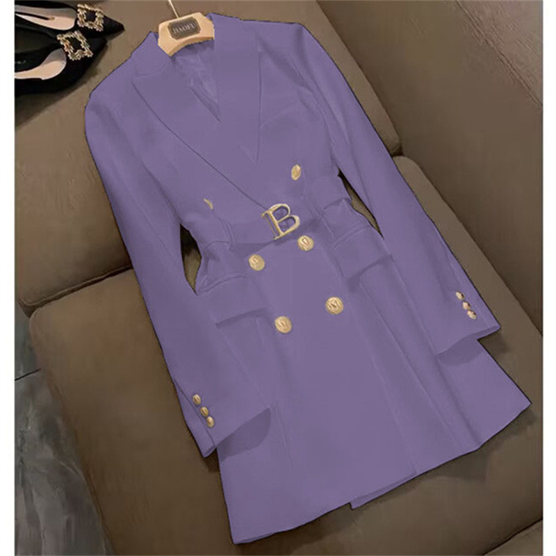 High end explosive street suit jacket for women, mid to long style, 2025 Spring and Autumn new style, British style, single breasted trench coat trend High end explosive street suit jacket for women, mid to long style, 2025 Spring and Autumn new style, British style, single breasted trench coat trend