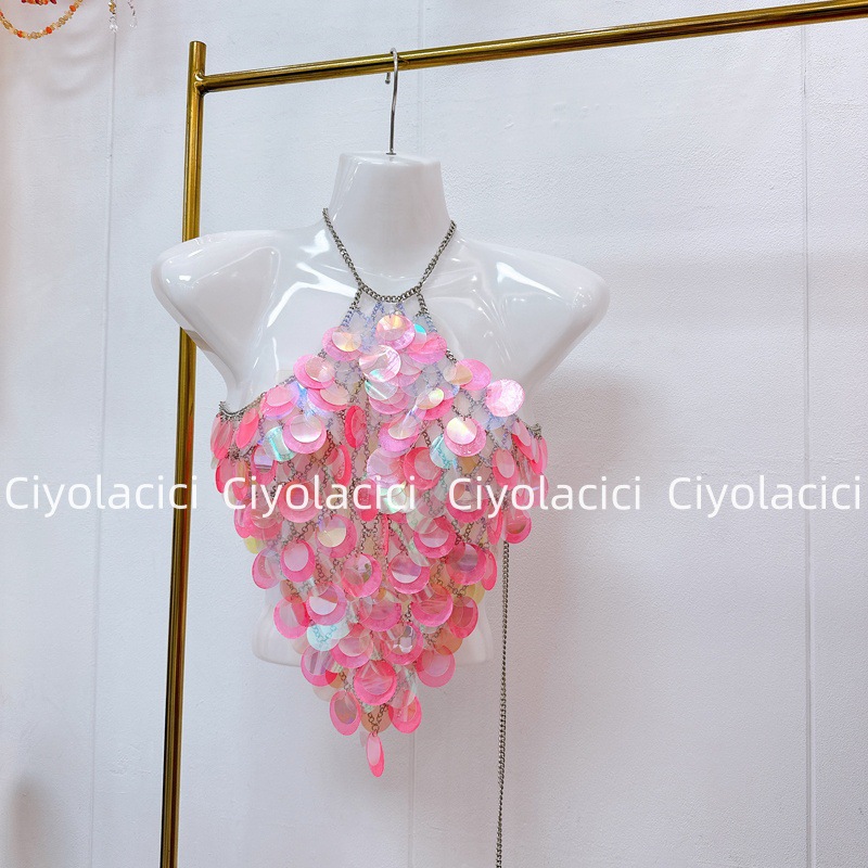 Thirteen Rows Southeast Asia Vietnam Thailand niche handmade chain sling accessories sexy neck hanging nail beads Thirteen Rows Southeast Asia Vietnam Thailand niche handmade chain sling accessories sexy neck hanging nail beads