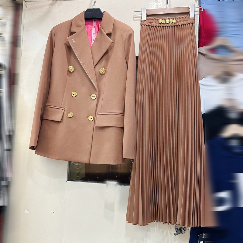 Thirteen line Australian light luxury generous double breasted design suit jacket British style loose top A2 # 8375 Thirteen line Australian light luxury generous double breasted design suit jacket British style loose top A2 # 8375