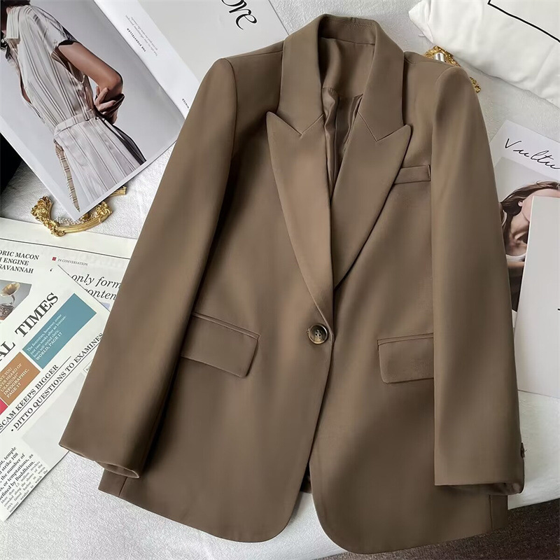 Spring and Autumn Suit Jacket for Women 2025 Autumn New Edition Avocado Color Internet Celebrity Fried Street Style Trendy Casual Suit Spring and Autumn Suit Jacket for Women 2025 Autumn New Edition Avocado Color Internet Celebrity Fried Street Style Trendy Casual Suit