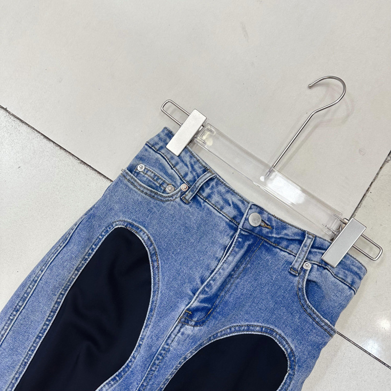 Thirteen line sexy spiral splicing jeans with slender legs and heavy design, split slightly flared pants D1 # 8533 Thirteen line sexy spiral splicing jeans with slender legs and heavy design, split slightly flared pants D1 # 8533