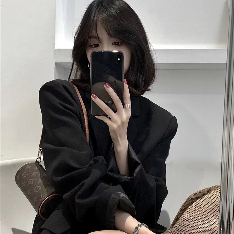 2025 Spring and Autumn Black Small Suit Coat for Women, Korean Edition, British Style, Internet Celebrity Design, Suit, Women's Style, Ladies' Temperament 2025 Spring and Autumn Black Small Suit Coat for Women, Korean Edition, British Style, Internet Celebrity Design, Suit, Women's Style, Ladies' Temperament