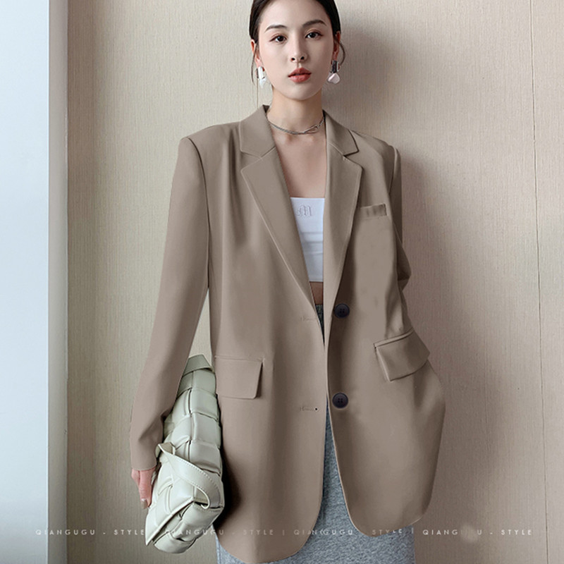 White suit jacket for women's Spring and Autumn 2025 new Korean version loose internet celebrity casual professional fashion small suit top White suit jacket for women's Spring and Autumn 2025 new Korean version loose internet celebrity casual professional fashion small suit top