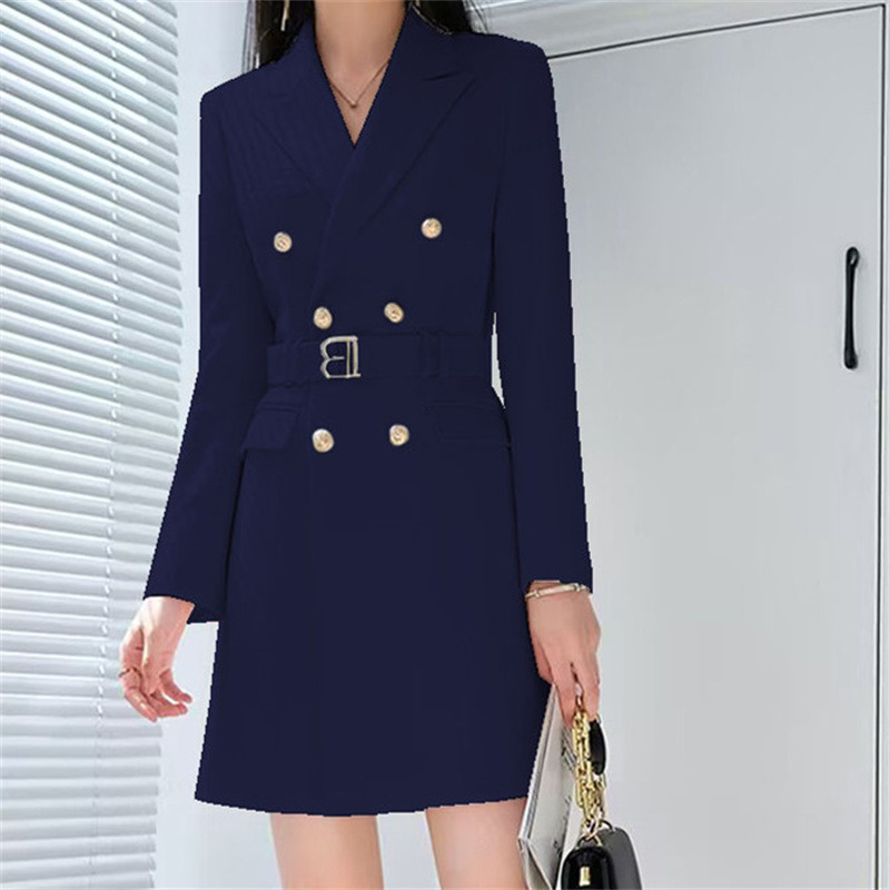2025 Korean version suit jacket for women, mid length spring and autumn trench coat for women, new double breasted long suit for women 2025 Korean version suit jacket for women, mid length spring and autumn trench coat for women, new double breasted long suit for women